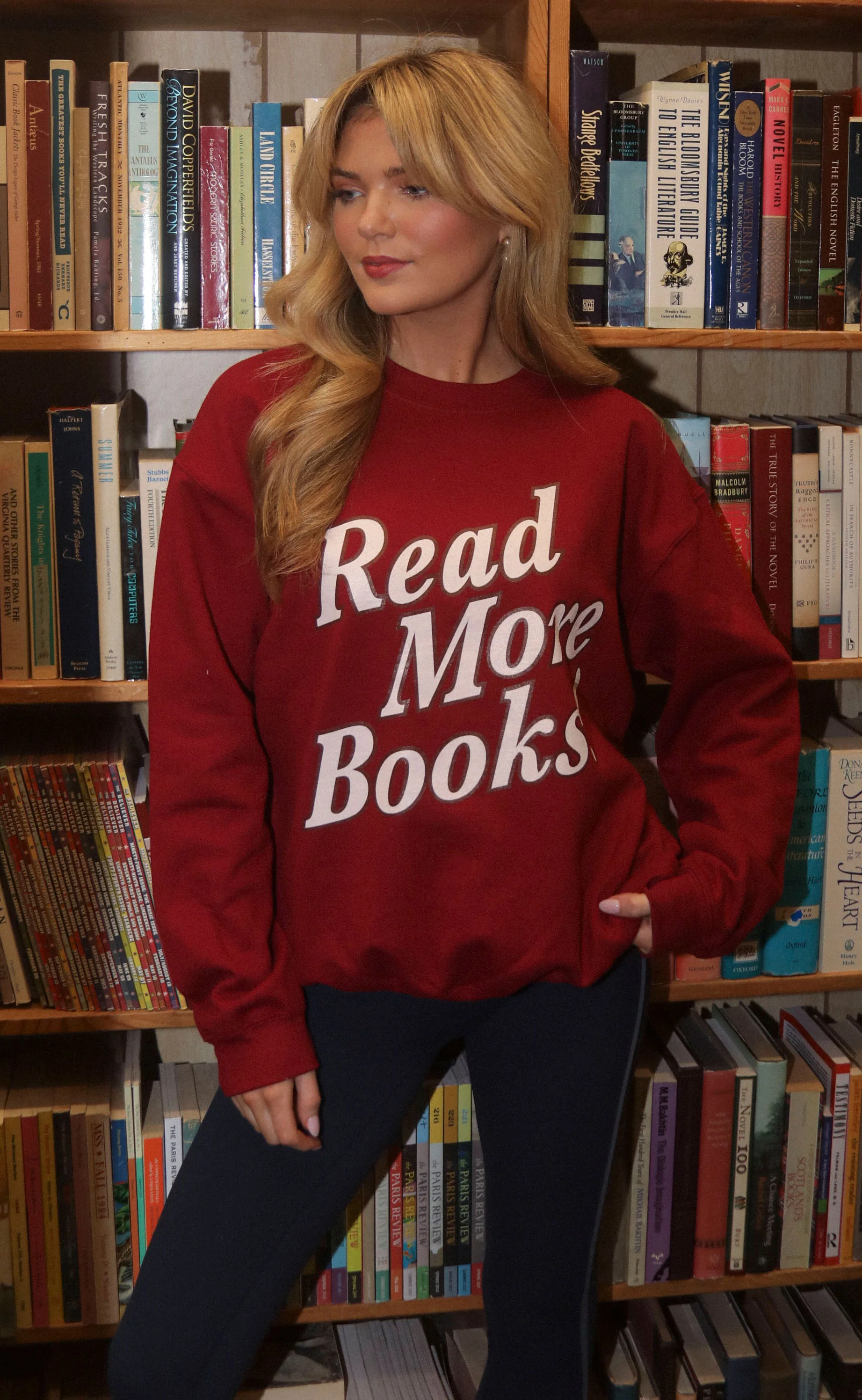 friday + saturday x jo johnson overby: read more books sweatshirt - Image 3