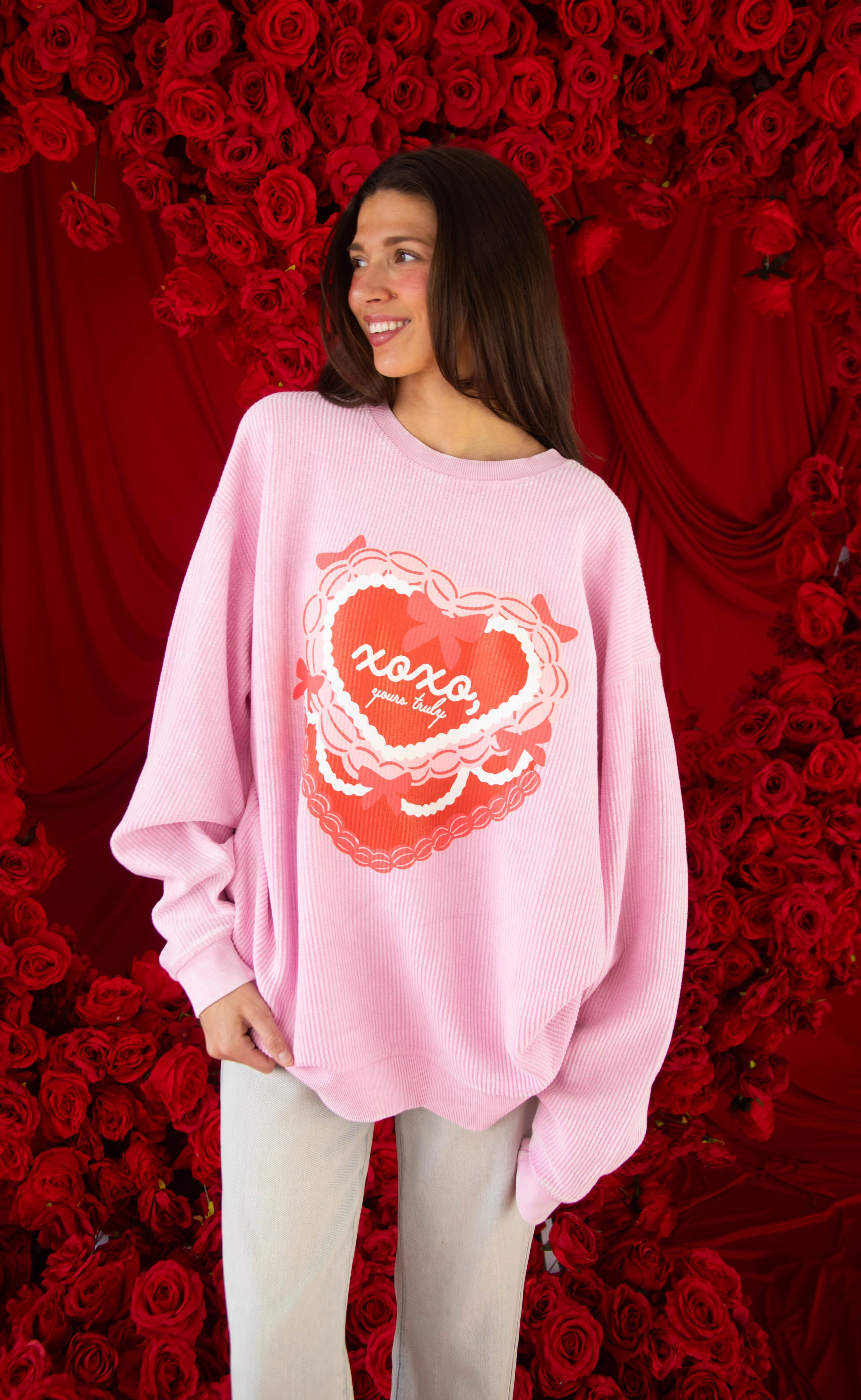 friday + saturday: xoxo corded sweatshirt - Image 2