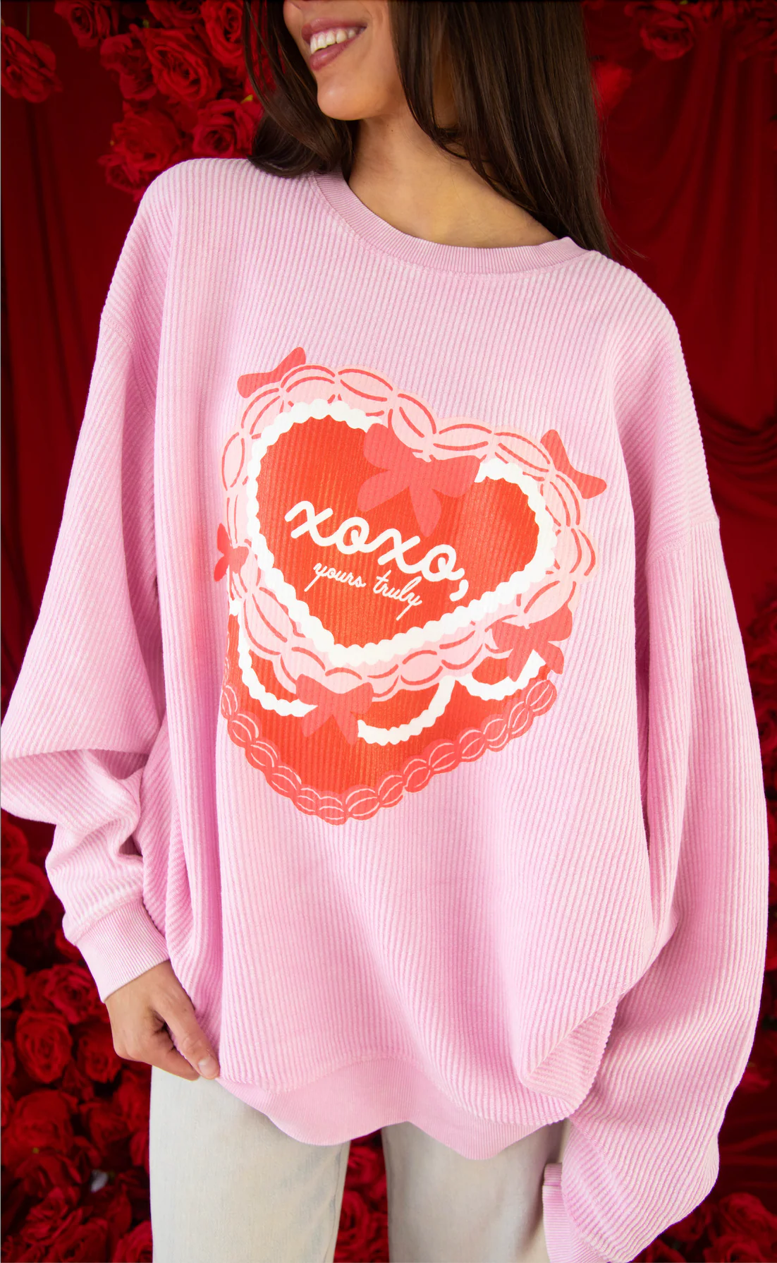 friday + saturday: xoxo corded sweatshirt - Image 3