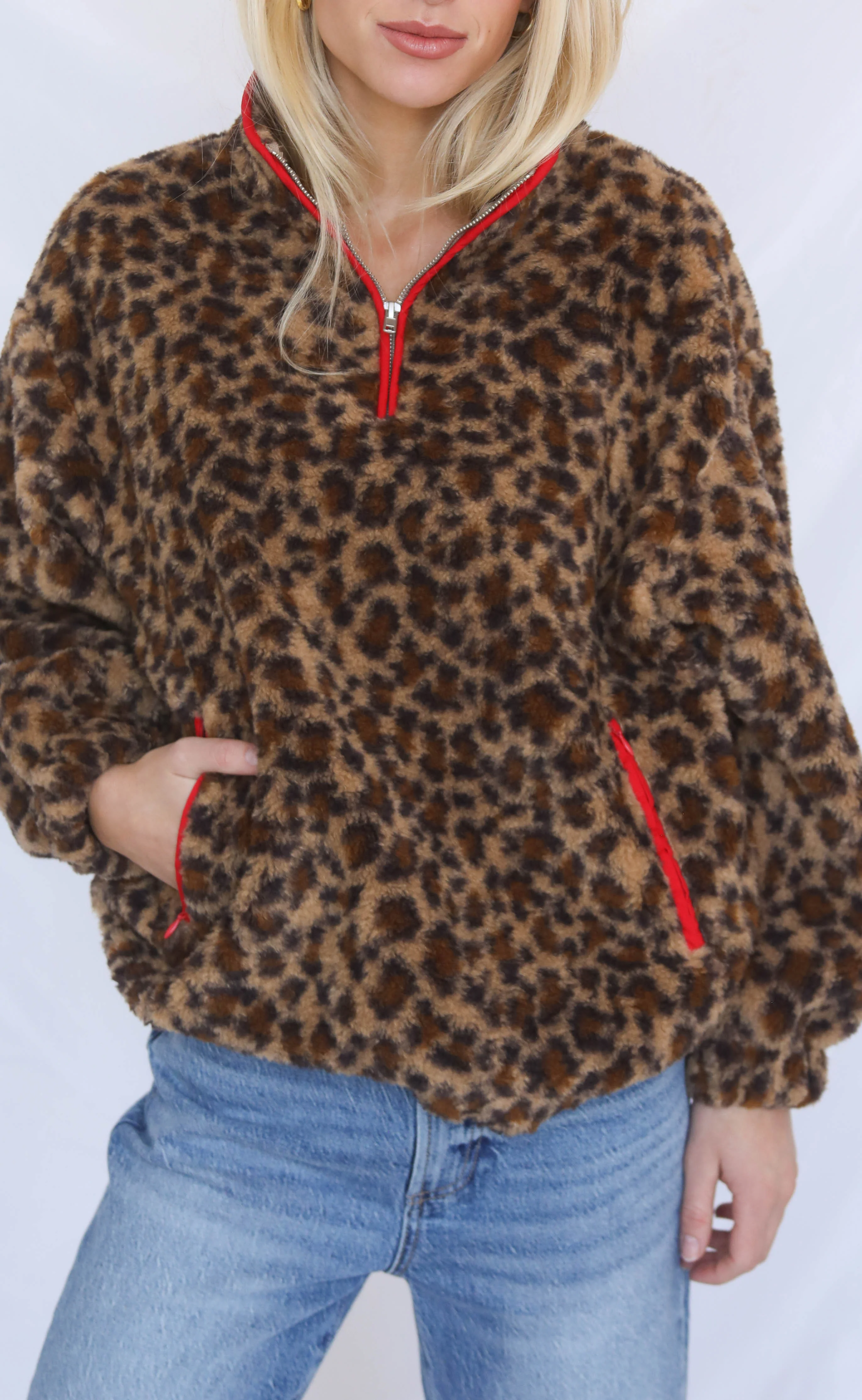 i need you cheetah sherpa pullover - Image 2