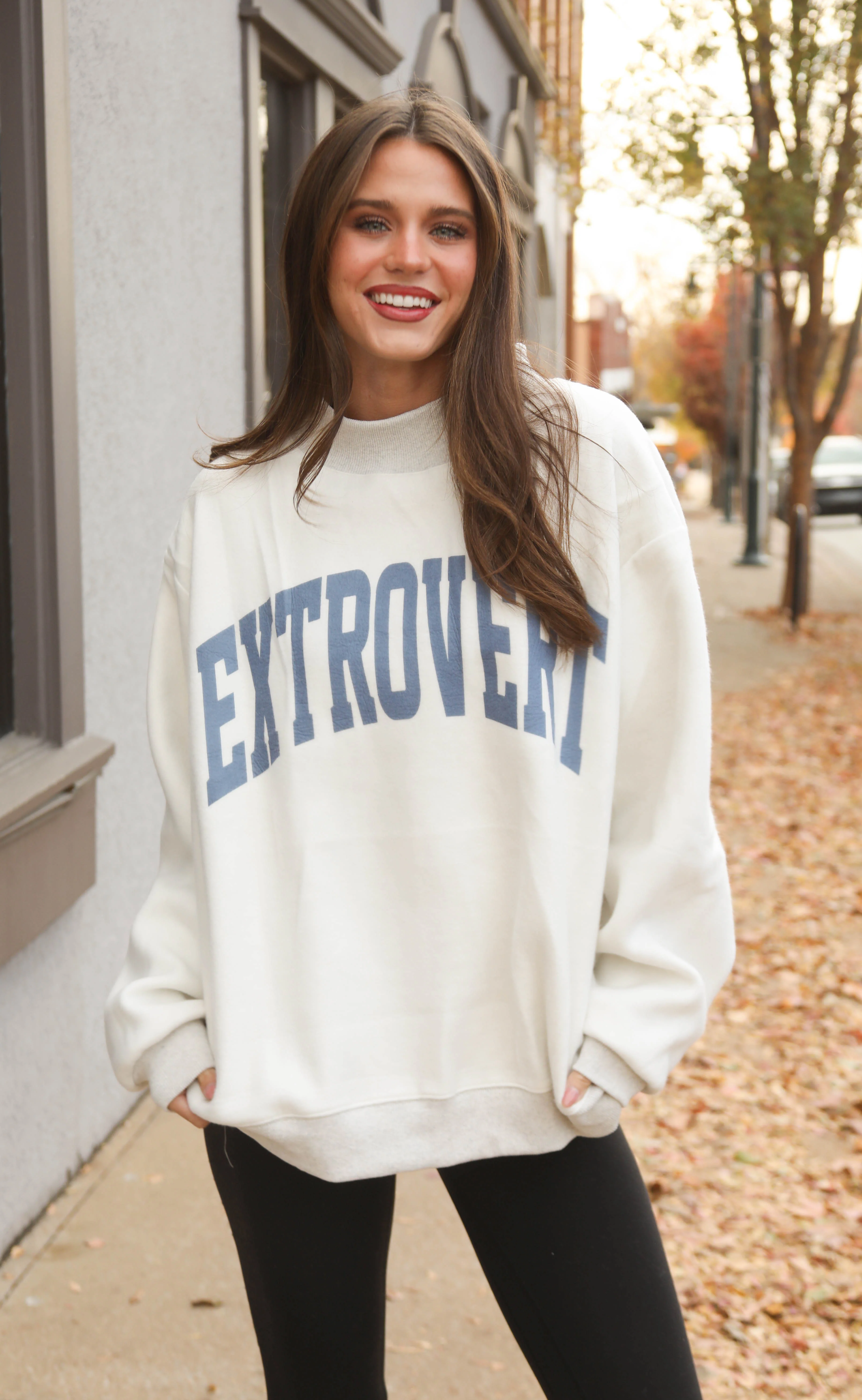 introvert / extrovert reversible mock neck sweatshirt - Image 2