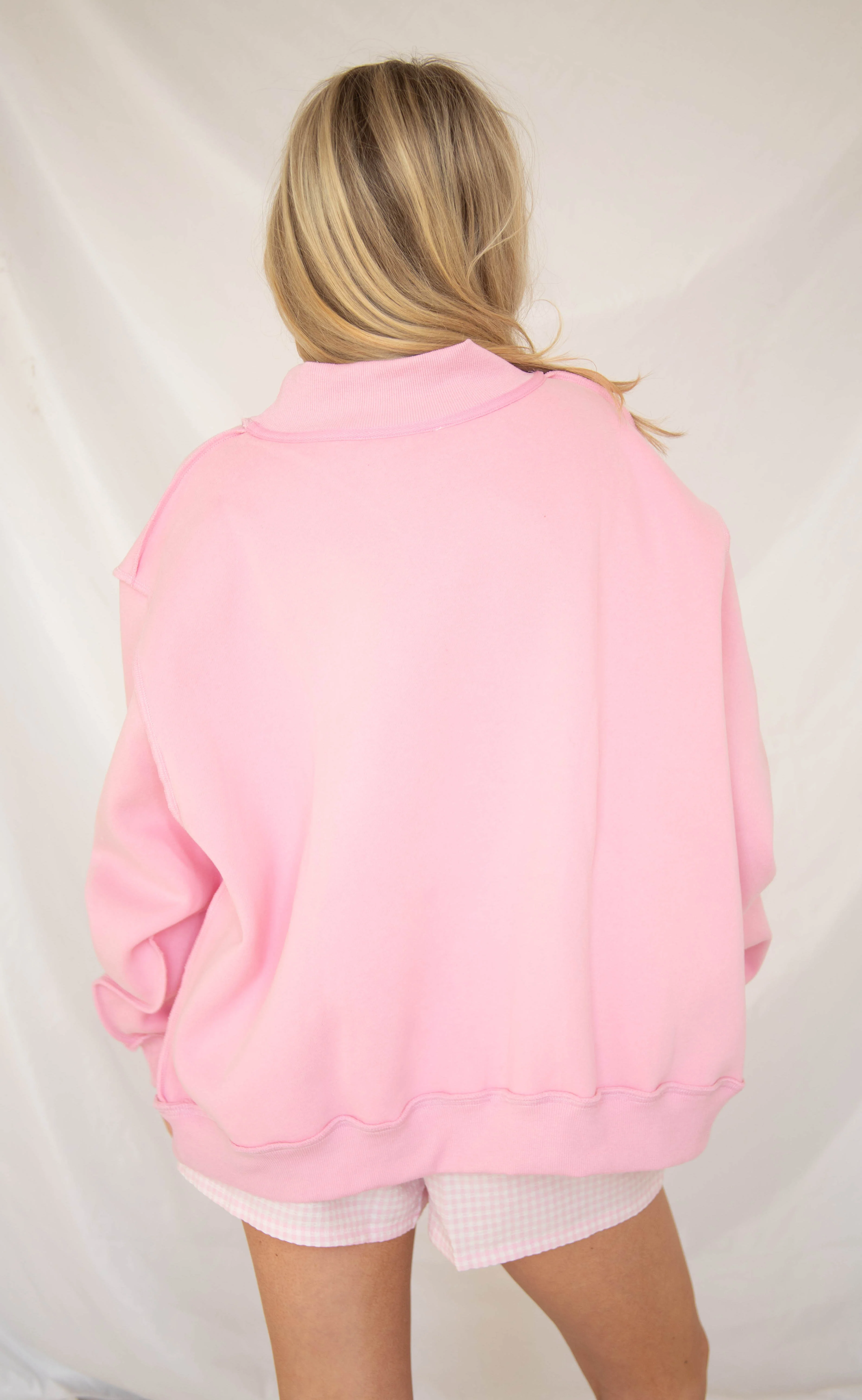 Jesus embroidered mock neck - pink - Image 3