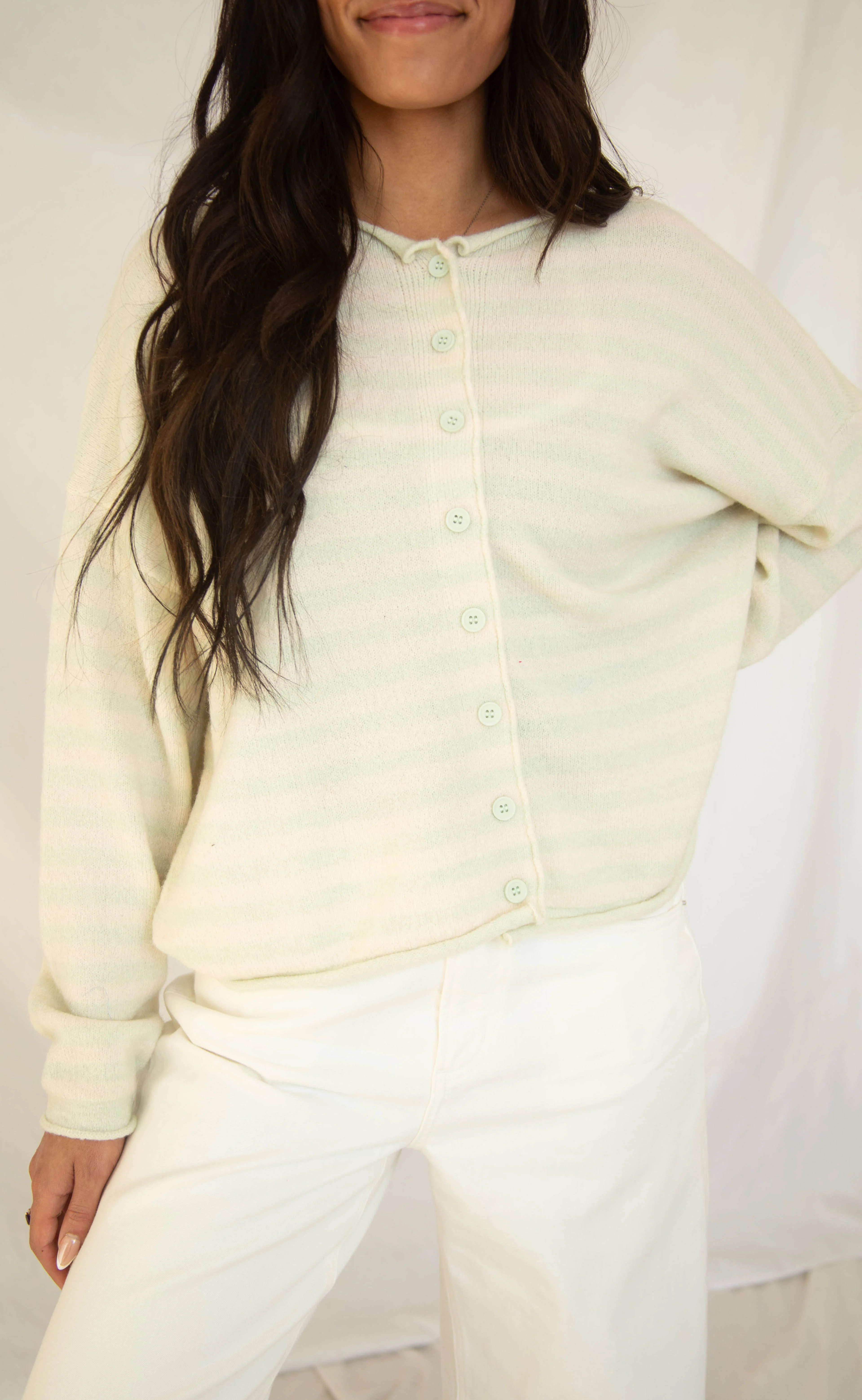 keep trying striped cardigan - mint - Image 2