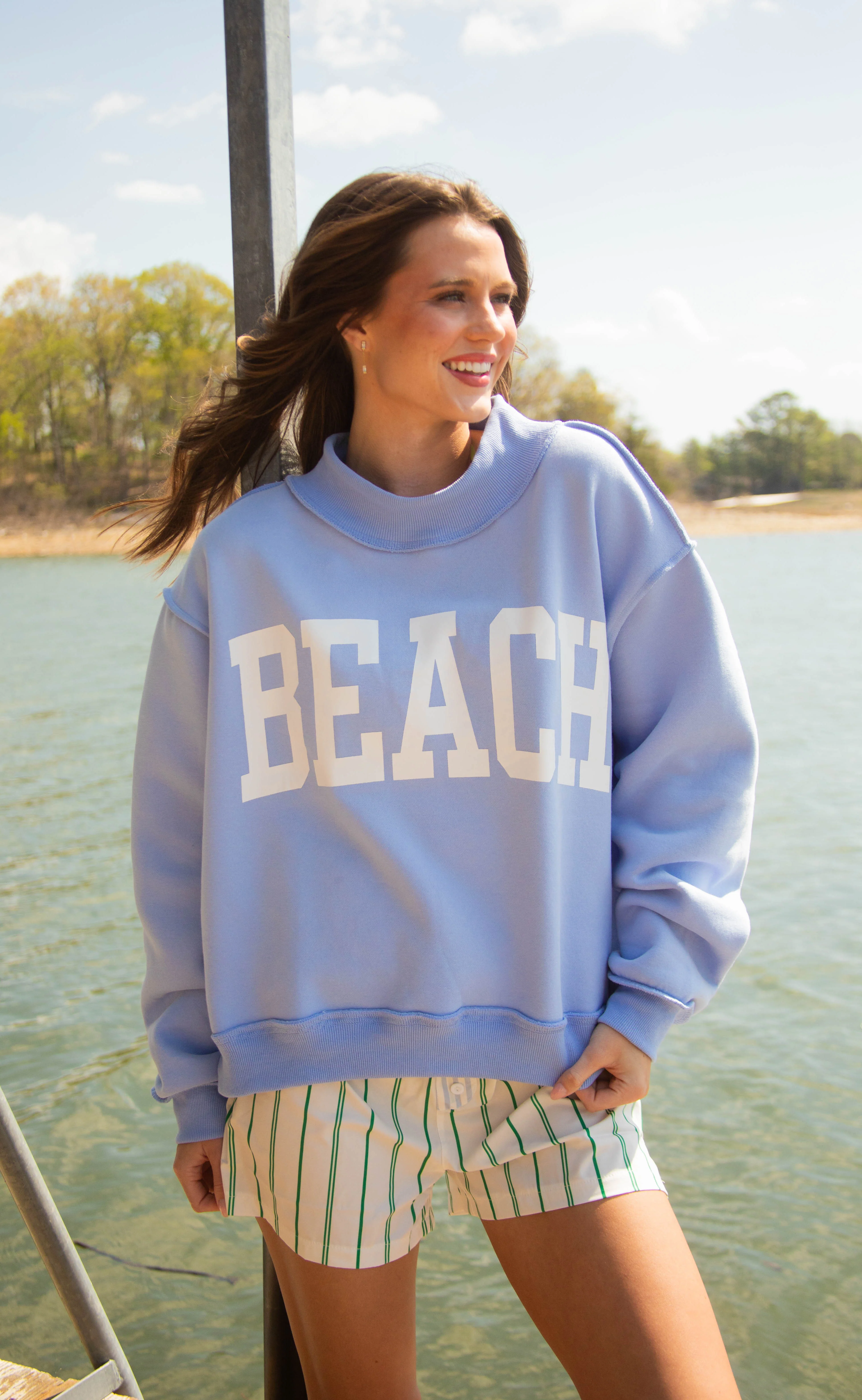 lake / beach reversible mock neck - Image 2