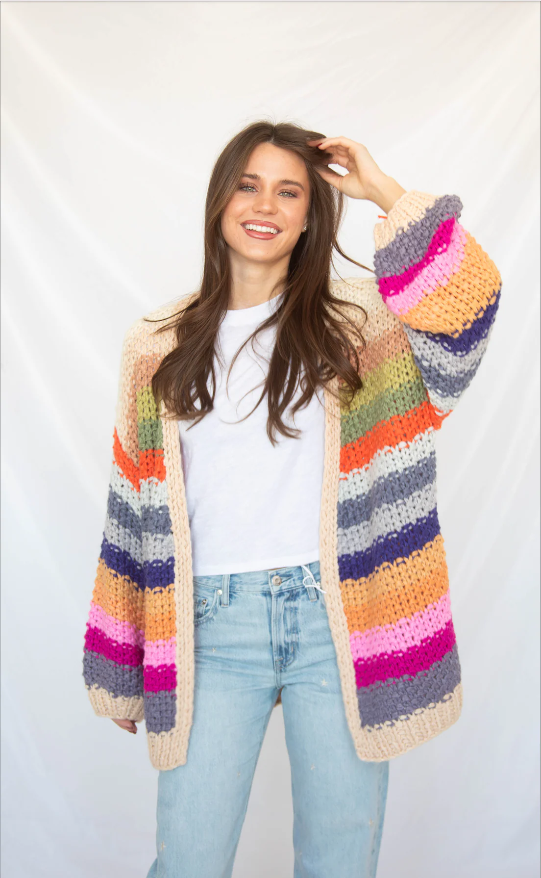 live it up rainbow cardigan