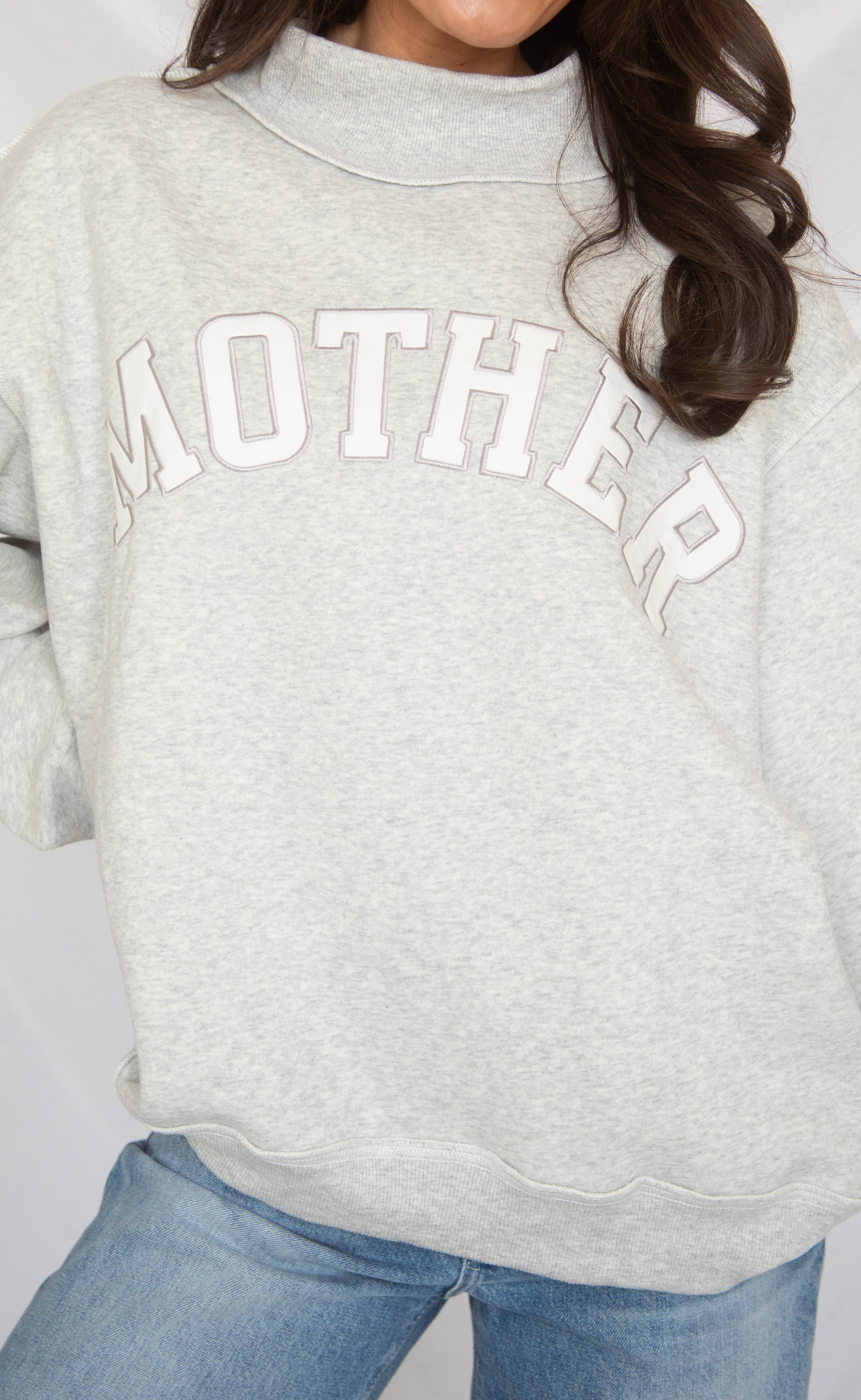 mother embroidered mock neck sweatshirt - Image 2
