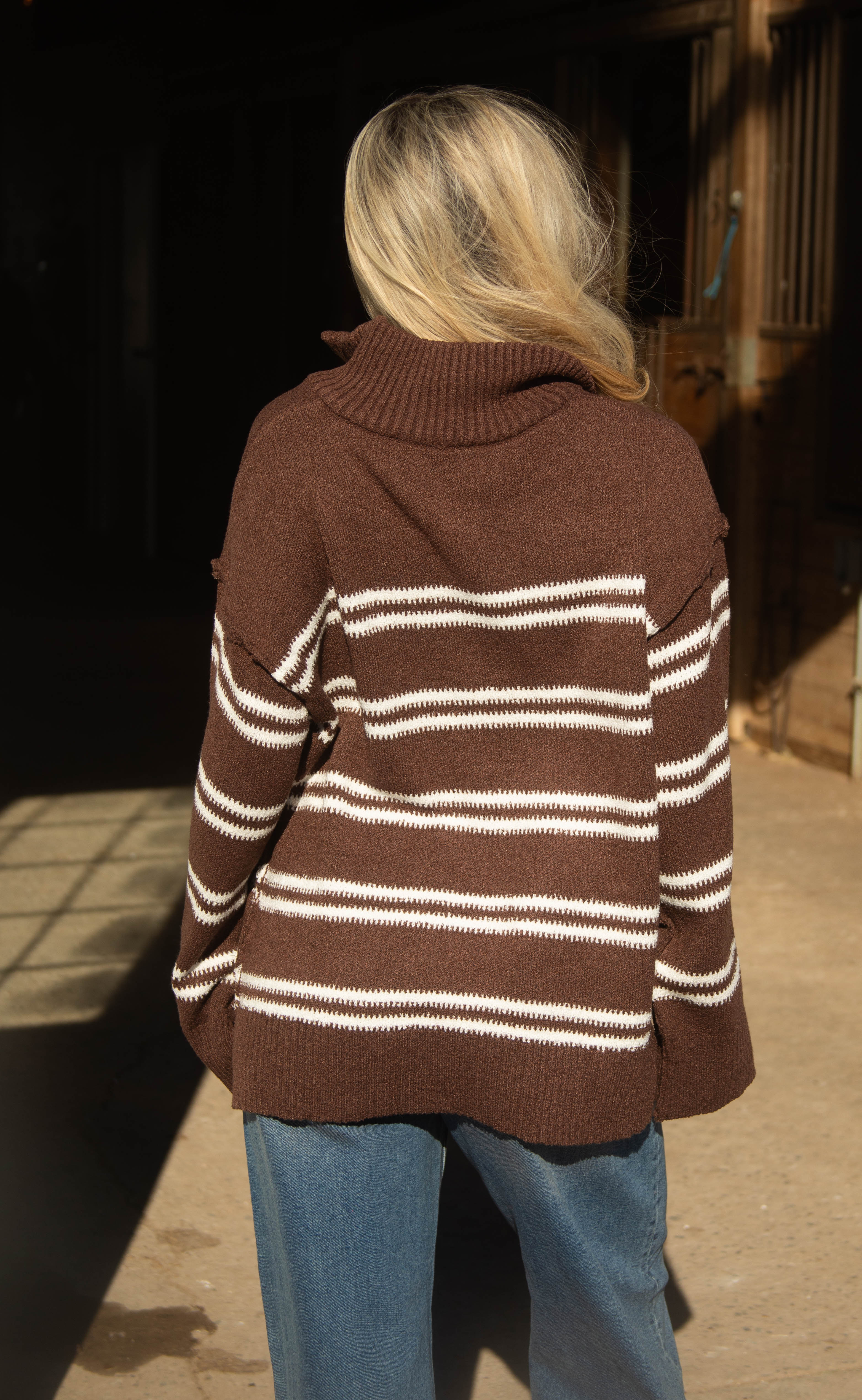 pick me up striped quarter zip sweater - Image 3