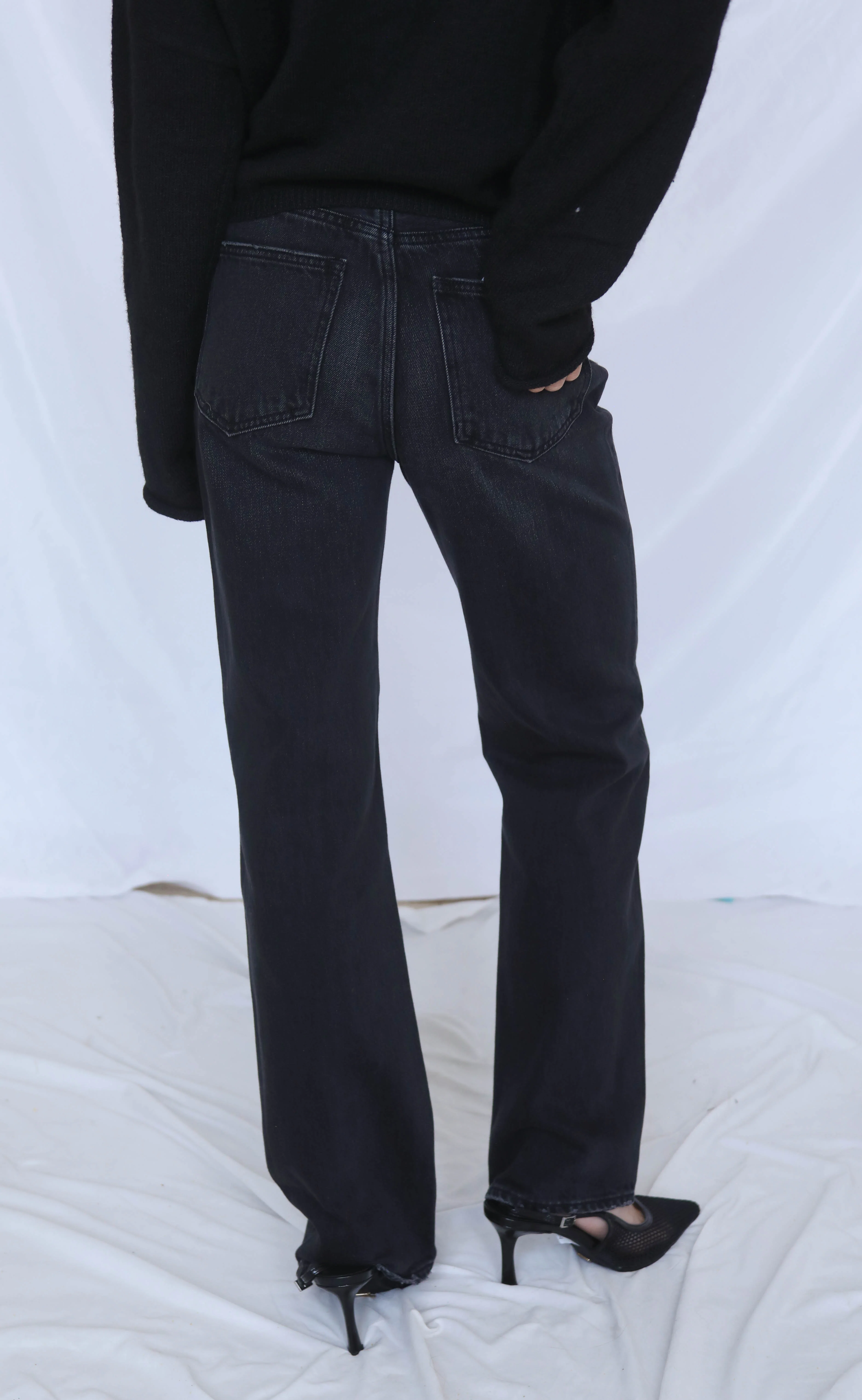 pistola: cassie super high rise straight jeans - stormy - Image 2
