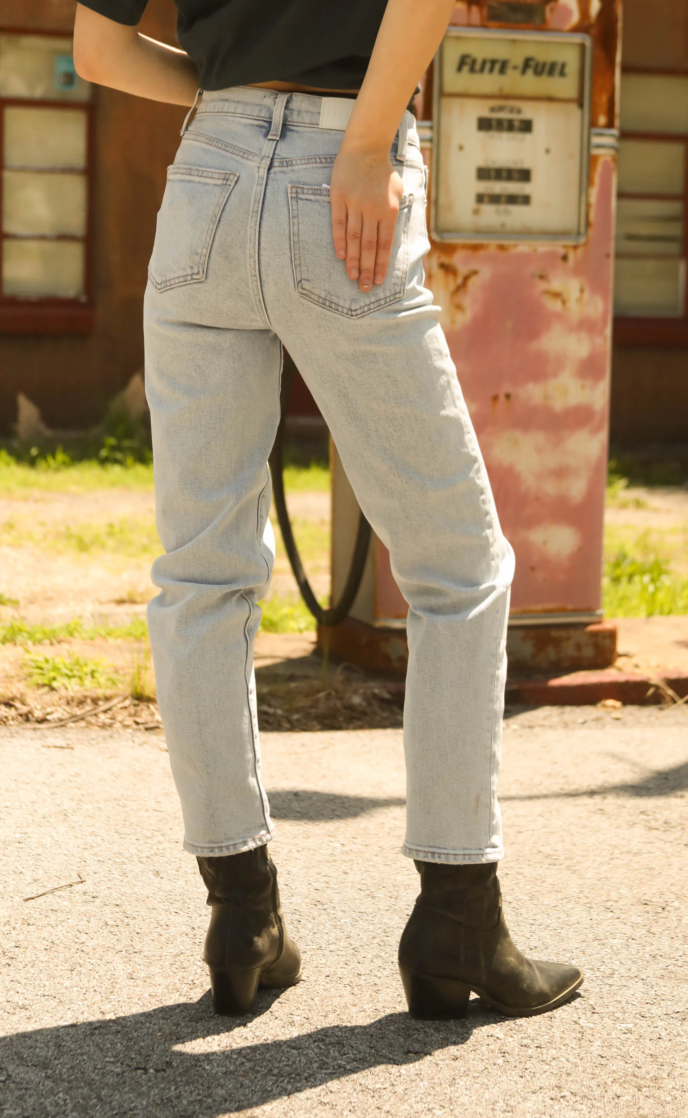 pistola: charlie high rise classic straight ankle jeans - sunkissed - Image 3