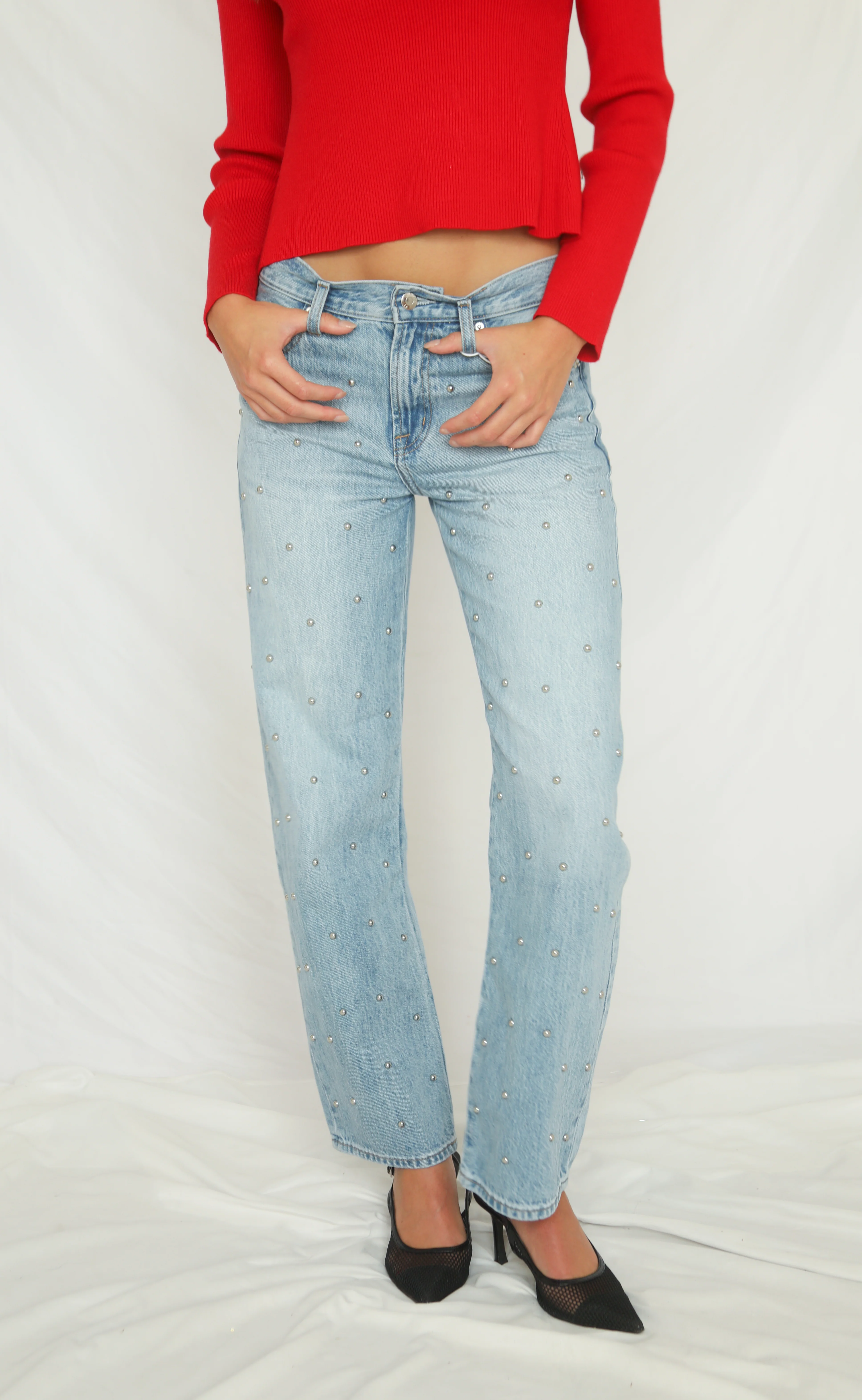 pistola: lexi mid rise bowed straight leg jean - aries