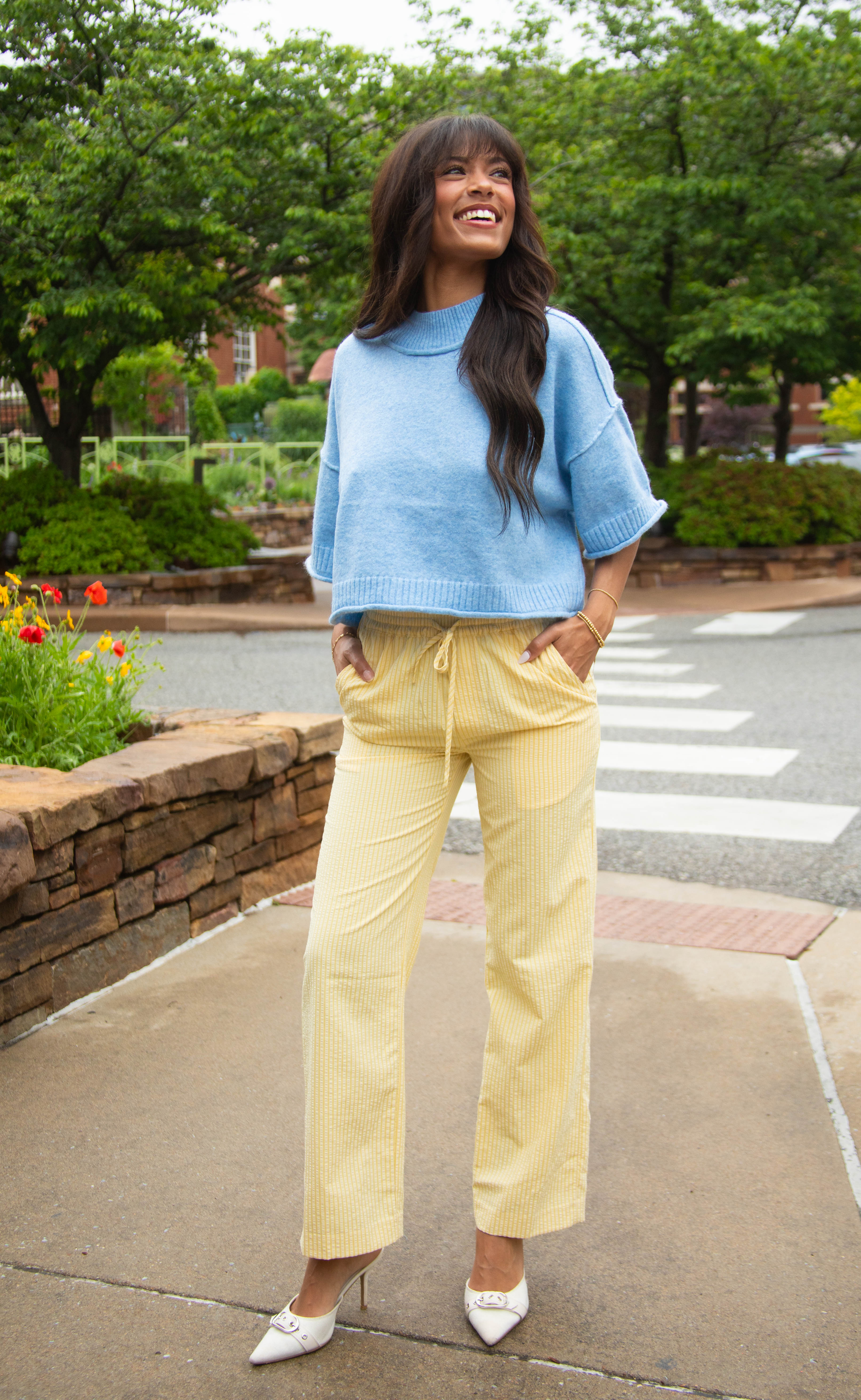 see it through striped pants