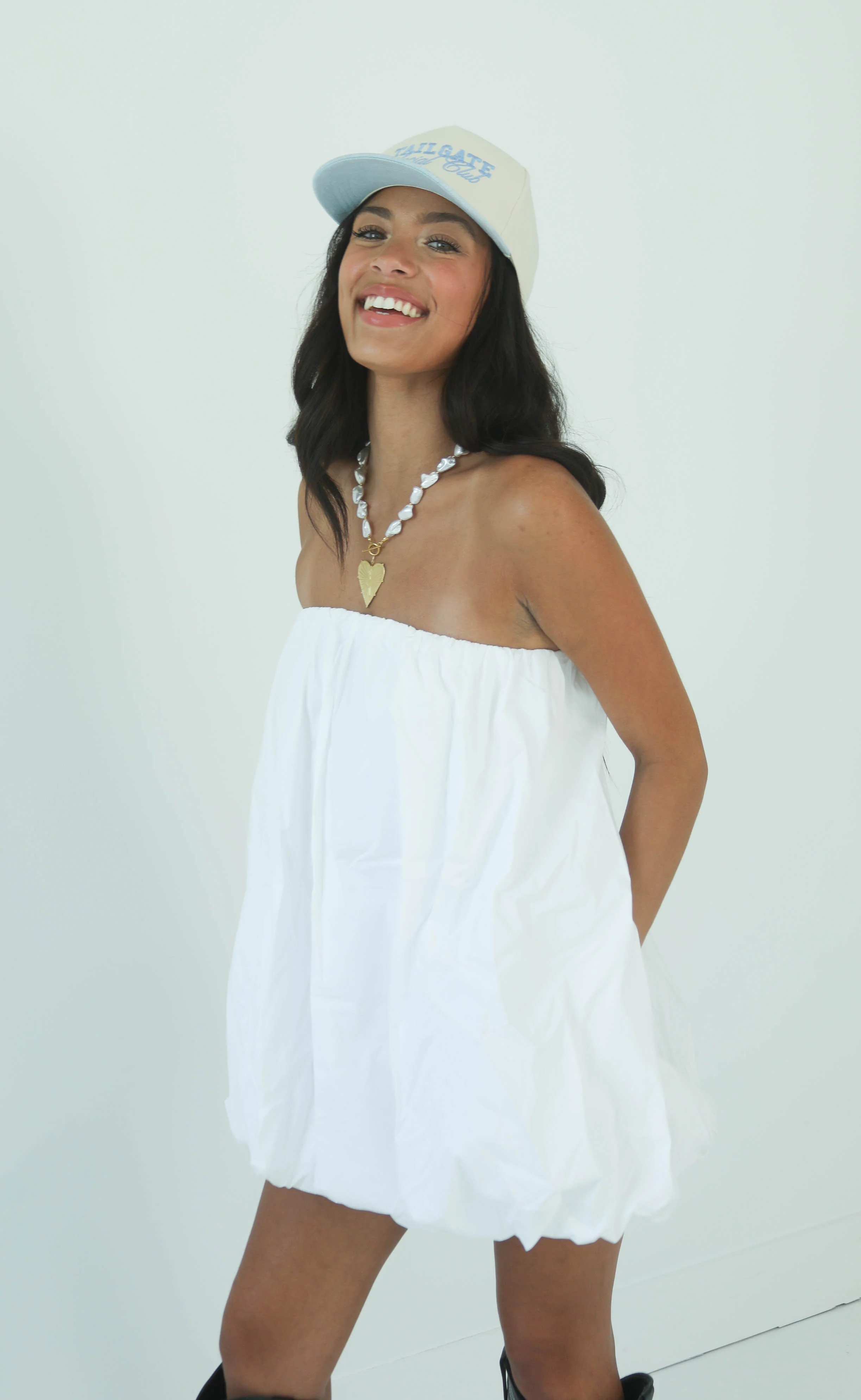 show me your mumu: beverly bubble dress - white poplin - Image 2