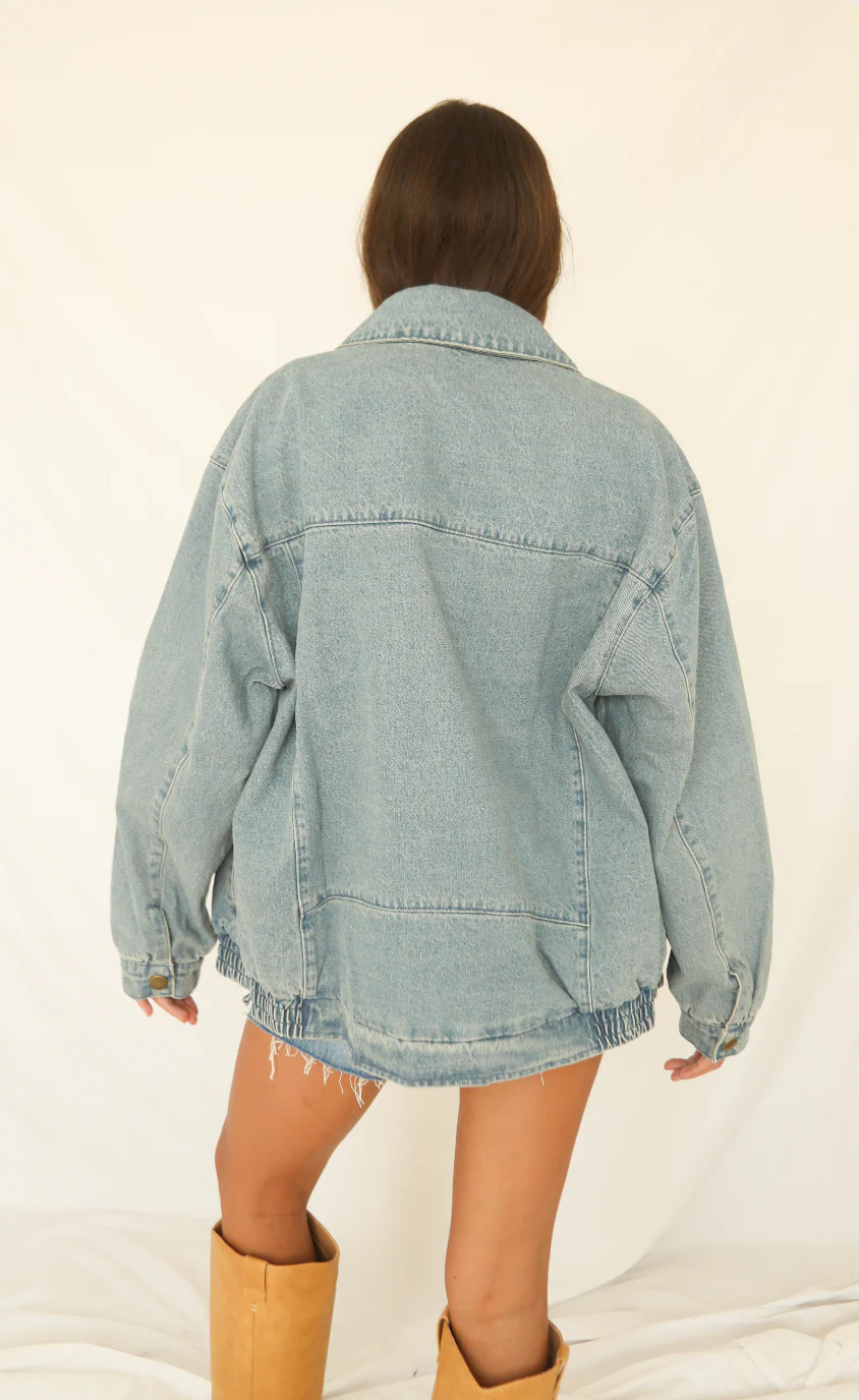 show me your mumu: carter bomber jacket - ozone indigo - Image 3