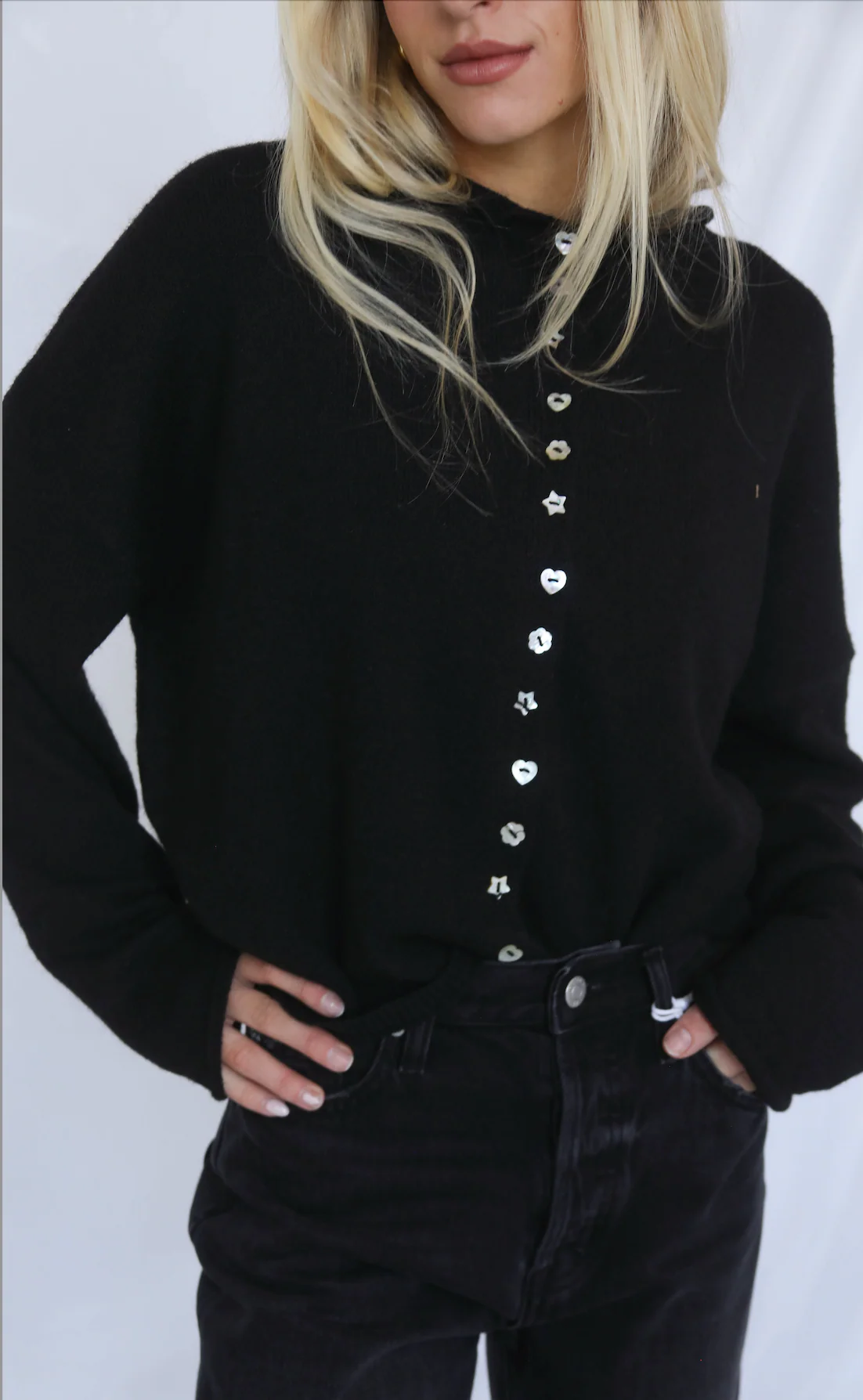 take heart cardigan - black - Image 2