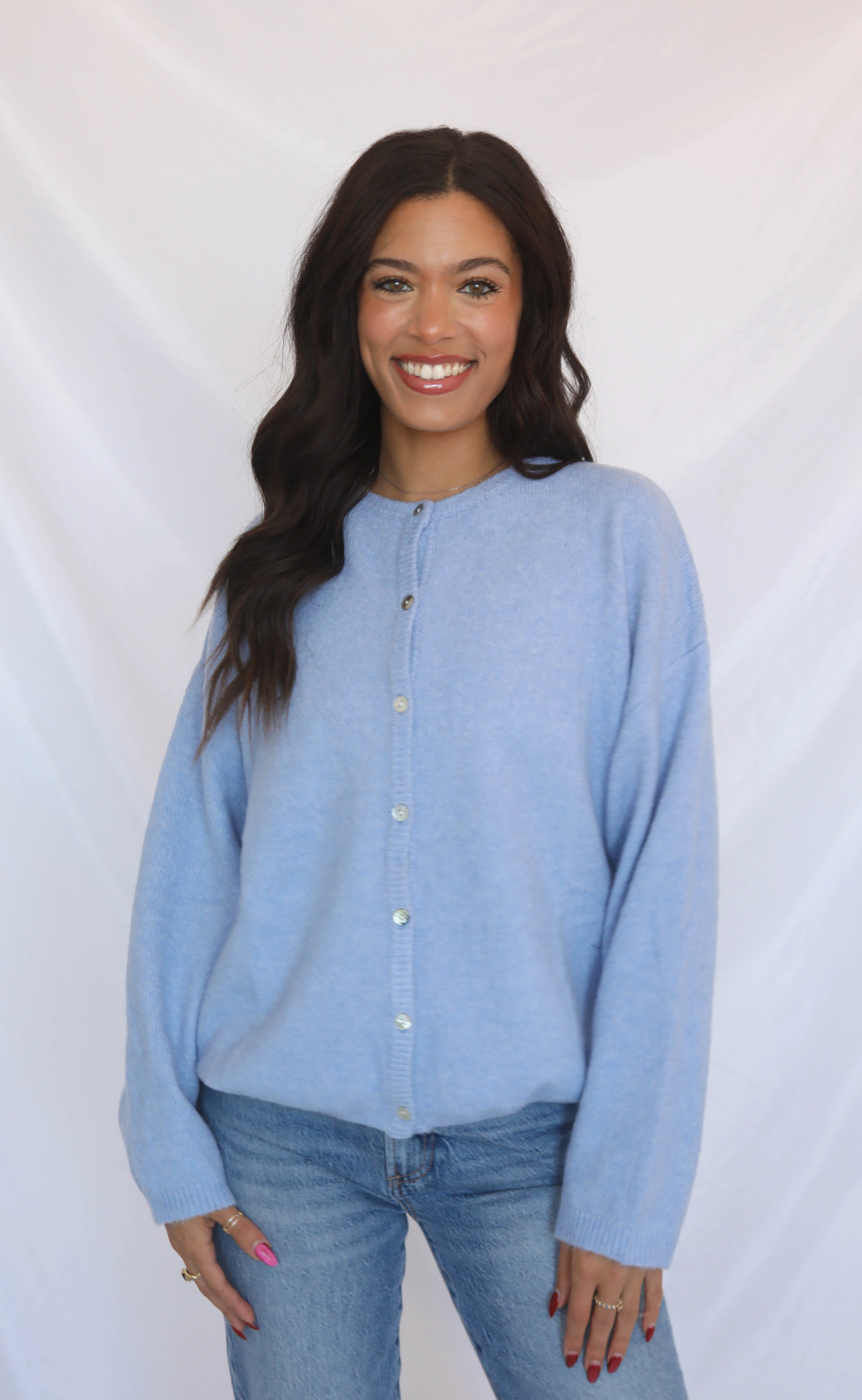 they want it all cardigan - blue
