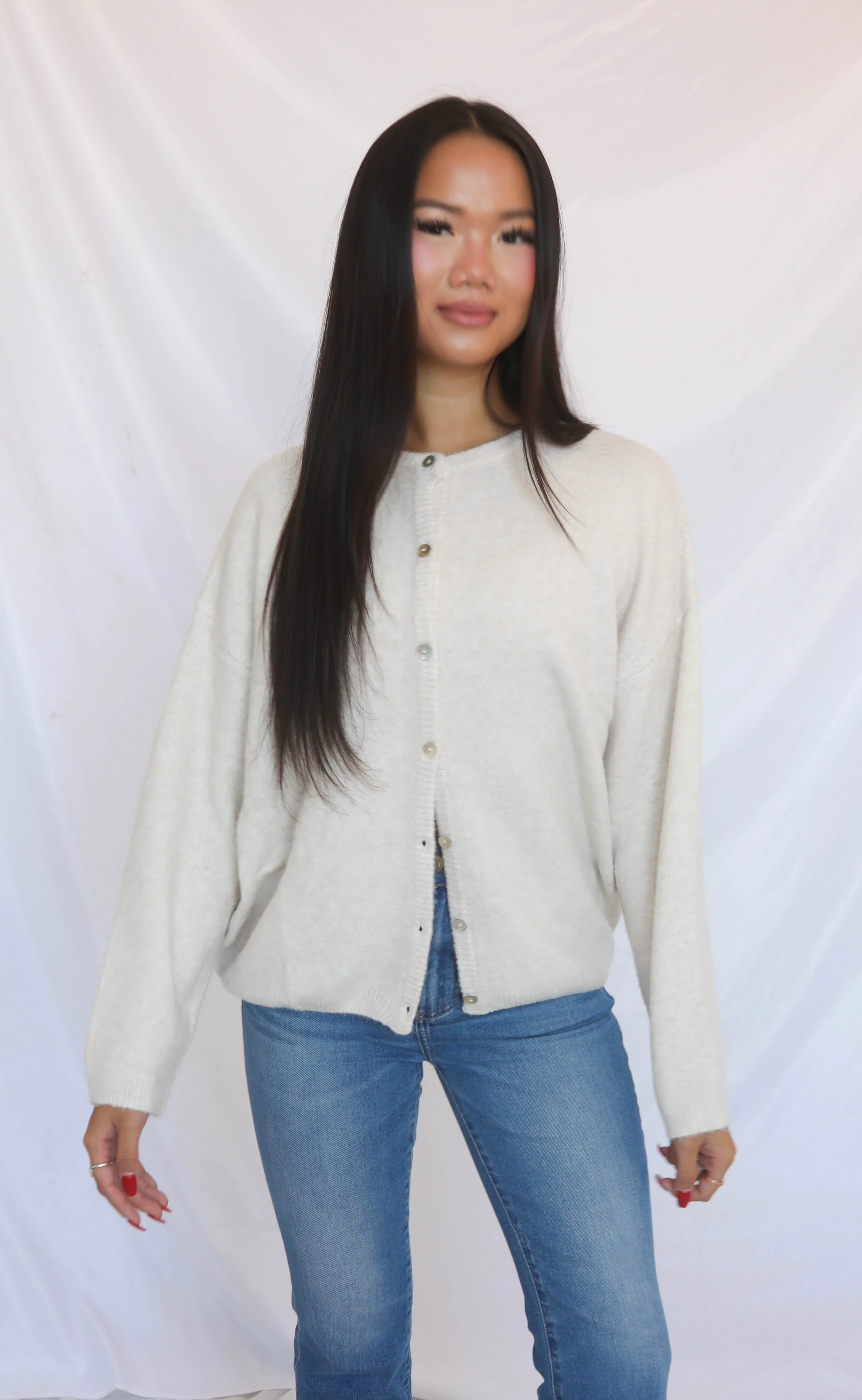 they want it all cardigan - ivory