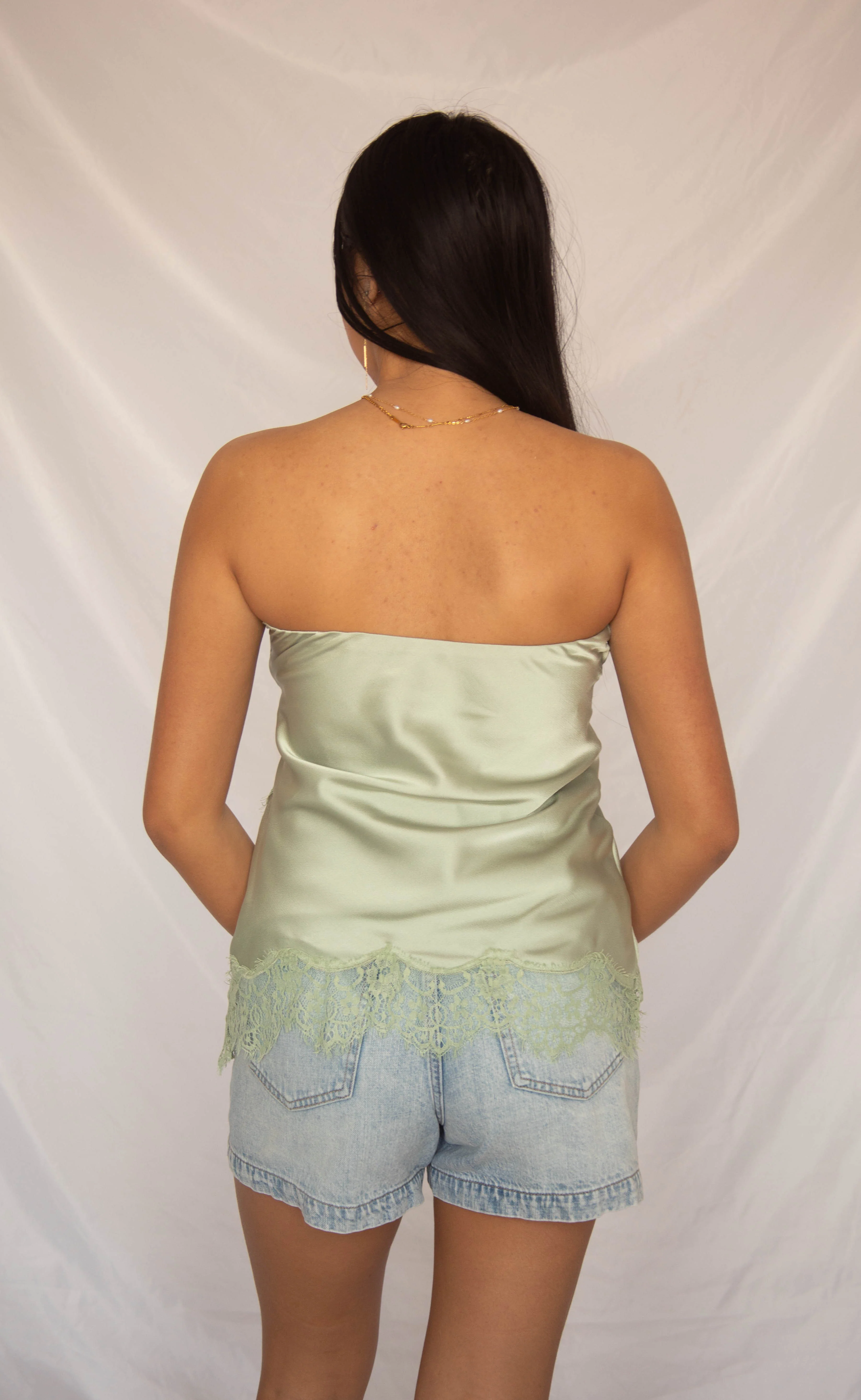 where've you been lace top - sage - Image 3