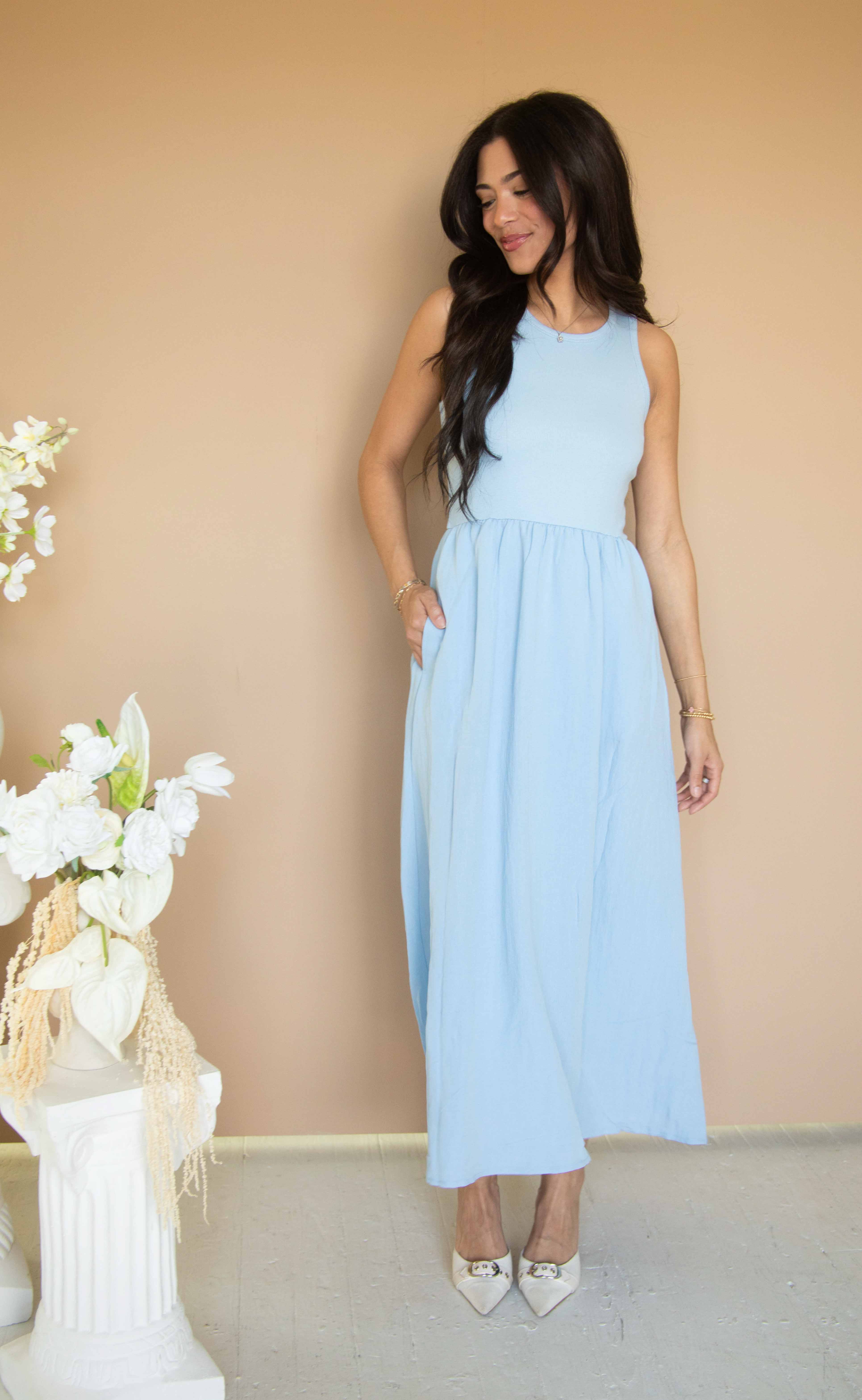 z supply: charlotte midi dress - blue light - Image 2