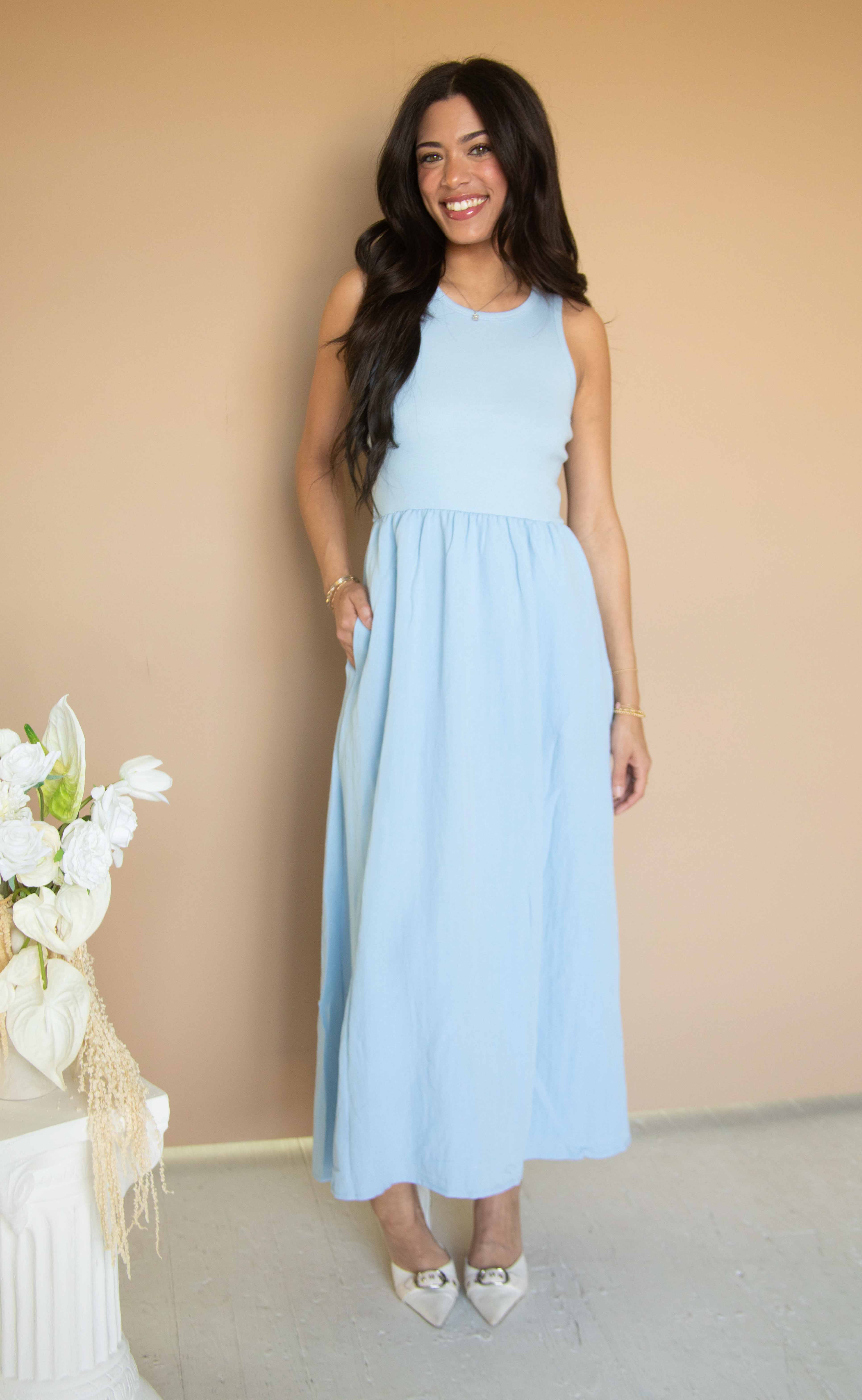 z supply: charlotte midi dress - blue light - Image 3