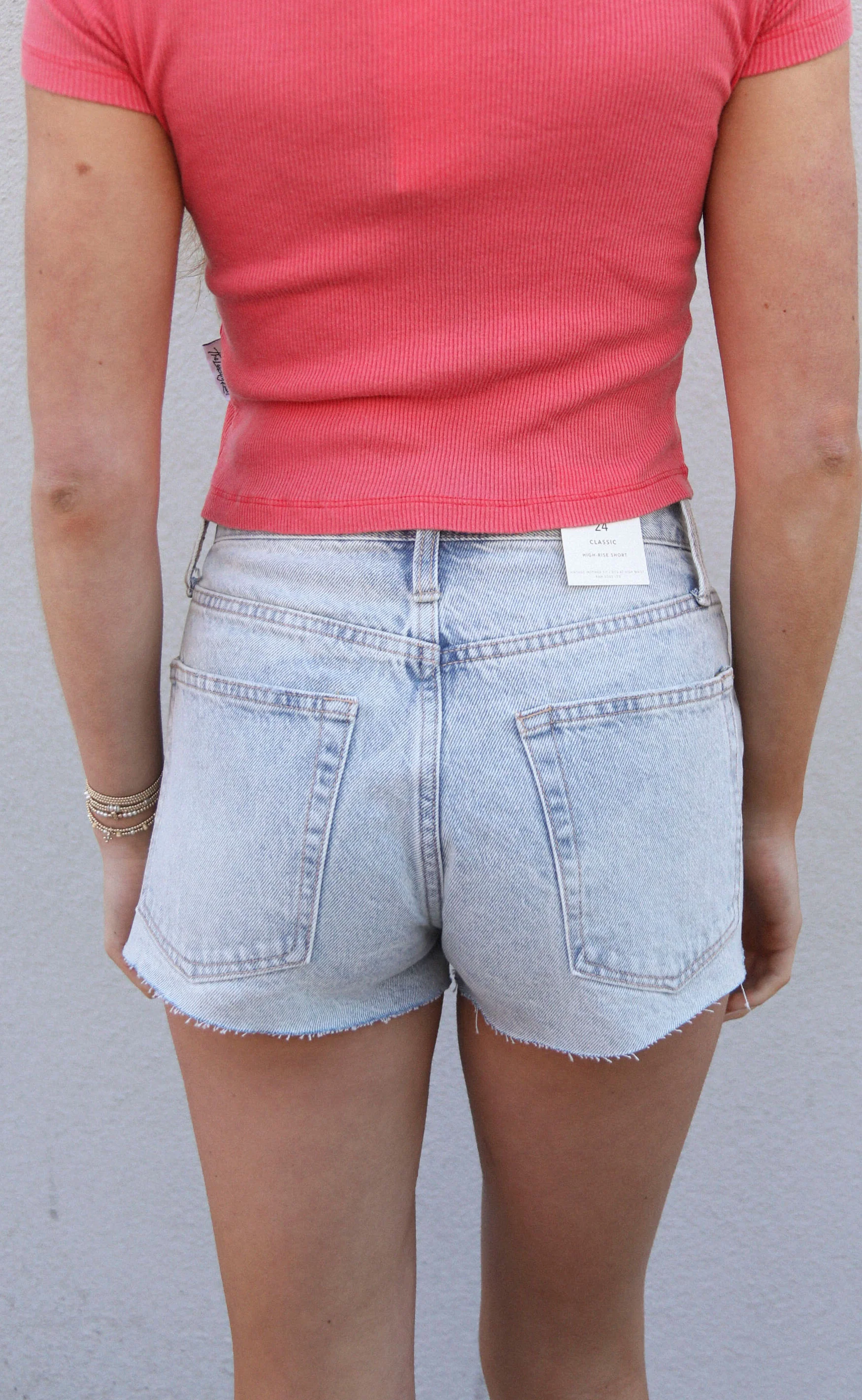 z supply: classis hi-rise denim short - faded indigo - Image 3