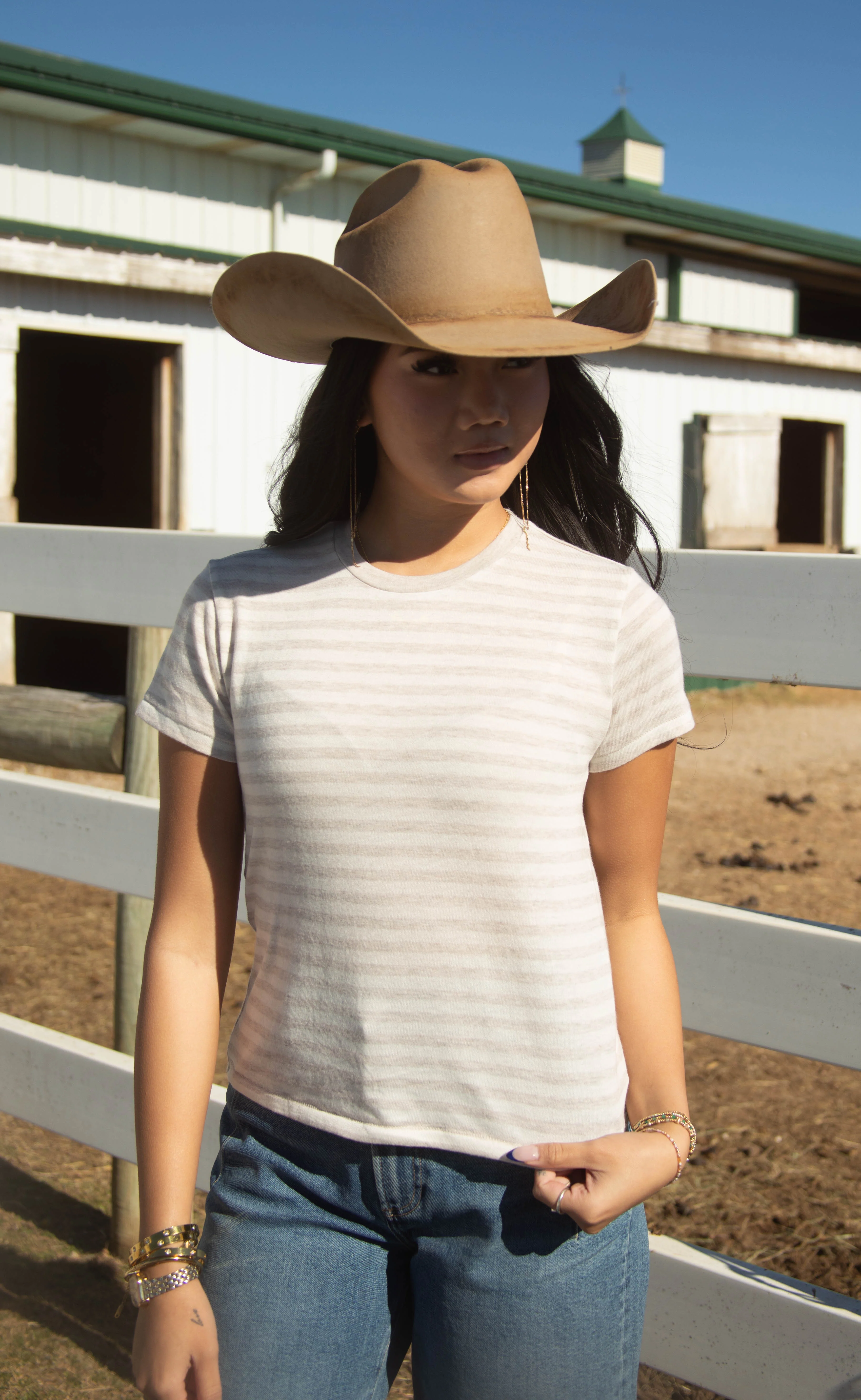 z supply: tourist striped tee - natural - Image 2